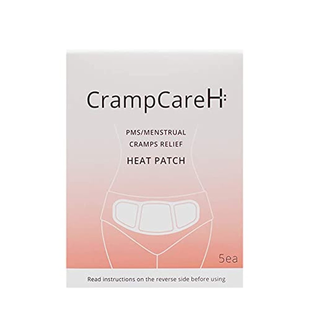 (5 Patches) CrampCareH PMS/Menstrueel Cramps Relief Heat Patch with Wide Wings, FDA Geregistreerd