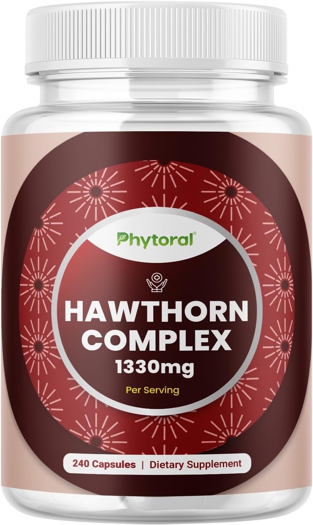Hoge sterkte Hawthorn Berry Capsules - Pure Antioxidant Hawthorn Berry Supplement met Leaf & Flower Extract 4:1 voor gezonde hart en spijsvertering - energie-ondersteuning voor mannen en vrouwen - 240 Telpakket