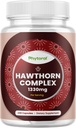Capsules de Berry Hawthorn haute résistance - Supplément de Berry Hawthorn antioxydant pur avec extrait de feuilles et de fleurs 4:1 pour le coeur sain et la digestion - Soutien énergétique pour les hommes et les femmes - 240 Count Pack