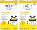 De vitamine D druppels van Zarbee voor baby's, 400IE (10mcg) Baby & peuter vloeibare supplement, pasgeboren & Up, Dropper spuit inbegrepen, verpakking van 2 0,47 Fl Oz flessen