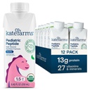 KATE FARMS Biologische pediatrische Peptide 1.5 Formule, Vanille, Tong-Bron Gehydrolyseerde Plant-Based Voeding voor Orale of Tube Feeding, 8,45 oz (12 pack)