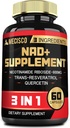 3in1 NAD+ Supplement 1200Mg - Nicotinamide Riboside met Trans Resveratrol & quercetine - Cellular Activity, Immune, Aging Health - 60 Telvoorziening gedurende 30 dagen