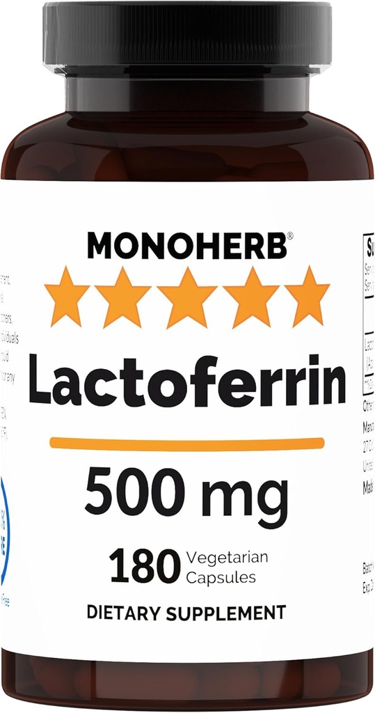 MONOHERB Pure Lactoferrine 500 mg - 180 Veg capsules - 180 porties - Additieven vrij