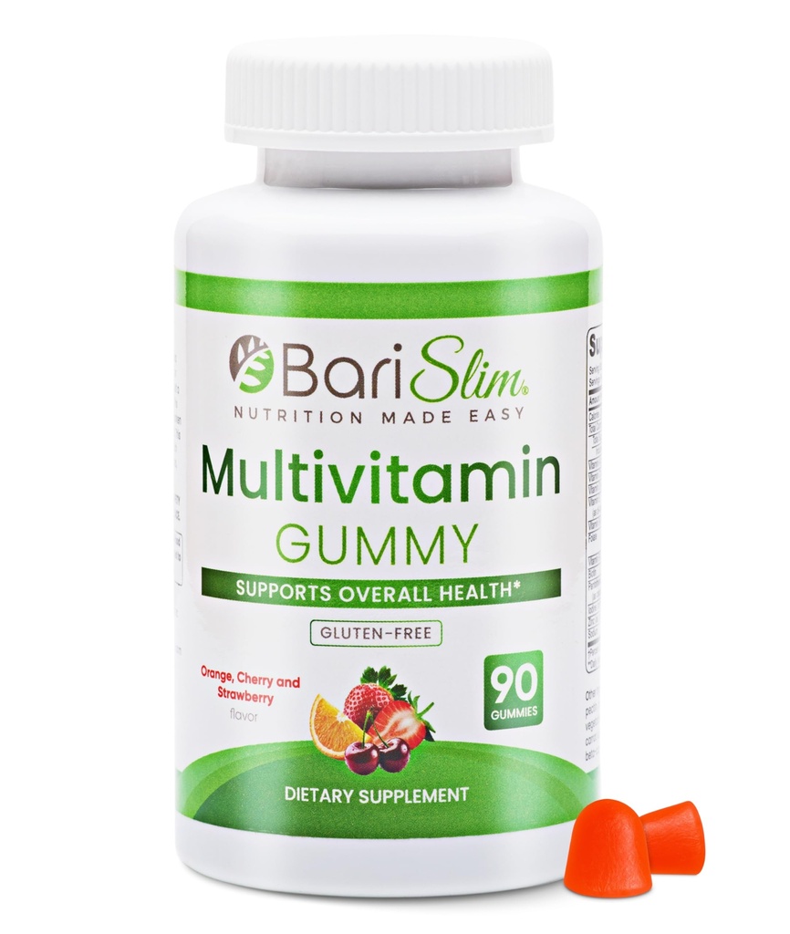 BariSlim Bariatric Kauwbare Multivitamine Gummies - Speciaal geformuleerde Gummy Vitamine voor patiënten na gewichtsverlies Chirurgie - Gemakkelijk te grazen & Grote Proeverij Fruit Smaken 