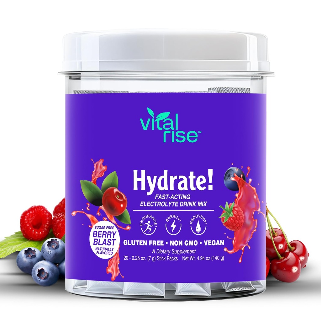Vital Rise® Hydrate! - Berry Blast - Hydration Powder Packets 