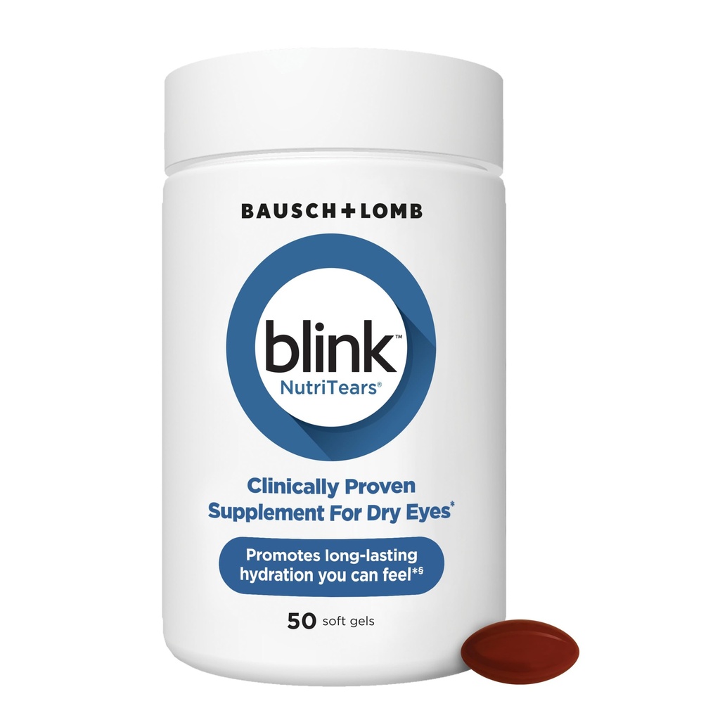 BLINK NutriTears klinisch bewezen supplement voor droge ogen, oogverzorging met luteïne en zeaxanthine en vitamine D aan hydrate ogen van binnenuit voor langdurige verlichting, 50 Softgels