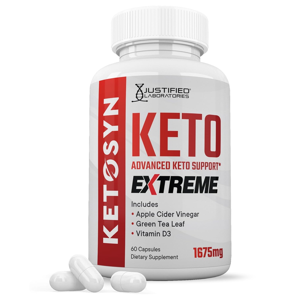 Ketosyn Keto ACV Extreme Pillen 1675 MG Keto Ondersteuning Blend Capsule Alternatief voor Keto ACV Gummies samengesteld met Apple Cider Vinegar Extra Virgin Olive Oil Powder Green Tea Leaf 60 Capsules