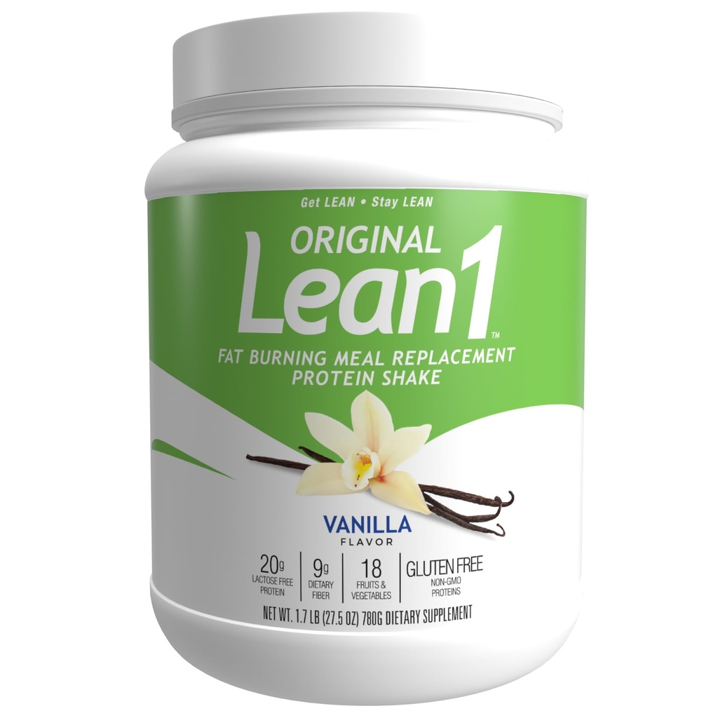 Voeding 53 Lean 1 Fat Burning Proteine Shake, Vanille smaak, 15 Serving Tub