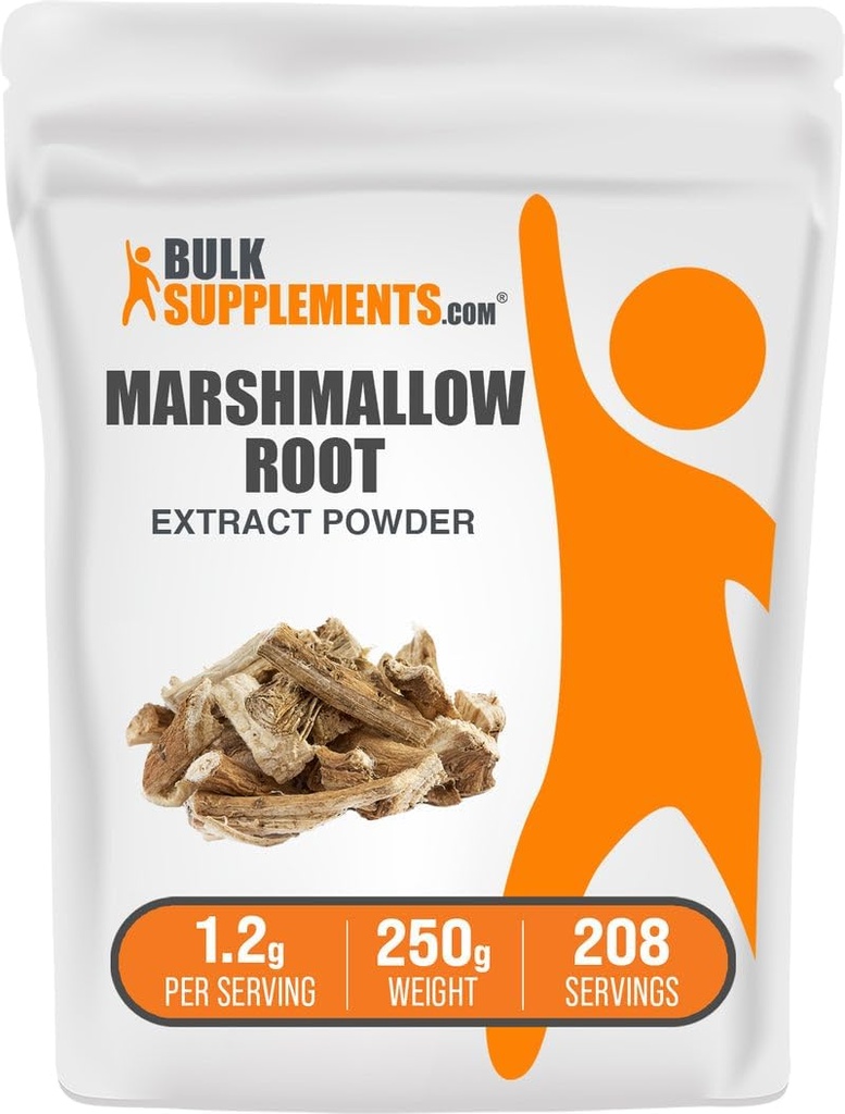 BulkSupplements.com Marshmallow Root Extract Powder - Marshmallow Root Supplement, Herbal Supplement - Gluten Free, 1.2g per Serving, 250g (8.8 oz) (Pack of 1)