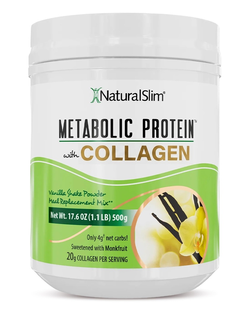 Poudre de protéines métaboliques avec collagène, poudre de protéines de lactosérum, collagène hydrolysé avec L-glutamine pour support métabolique, digestion, peau, articulations et muscles, remplacement de repas à faible teneur en glucides, 17,06 oz