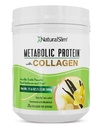 Poudre de protéines métaboliques avec collagène, poudre de protéines de lactosérum, collagène hydrolysé avec L-glutamine pour support métabolique, digestion, peau, articulations et muscles, remplacement de repas à faible teneur en glucides, 17,06 oz