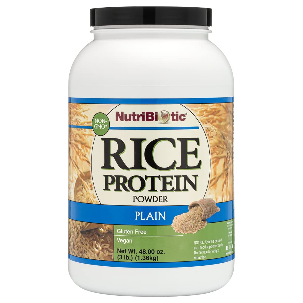 NutriBiotic Plain Rice Protein, 3 Lb (1,36kg) 