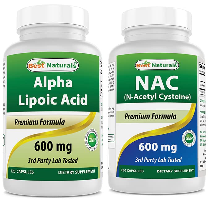 Best Naturals Alpha Lipoïnezuur 600 mg & NAC N-Acetyl-Cysteine 600 mg
