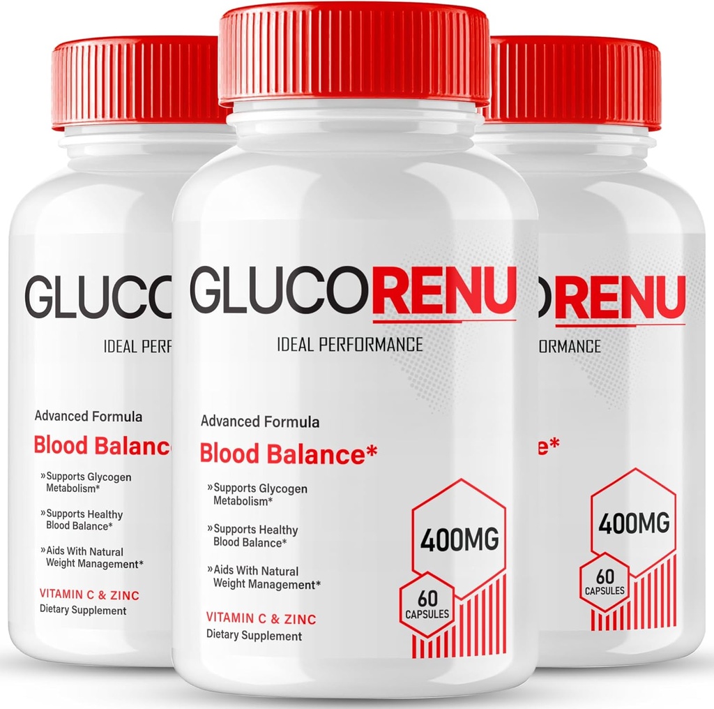 Gluco Renu Glyco Support Capsules, GlucoRenu Health Support Supplément Pills - Maximum Strength, Gluco Renu Health & Wellness, Toutes les formules avancées naturelles, GlucoRenu Capsules Avis (3 Pack)