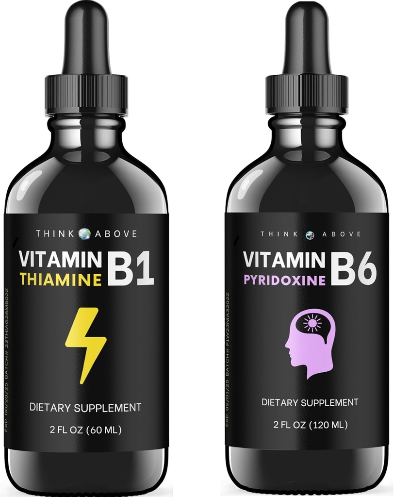 Vitamine B6 en vitamine B1 bundel - 2 oz Elke - vloeibare druppels