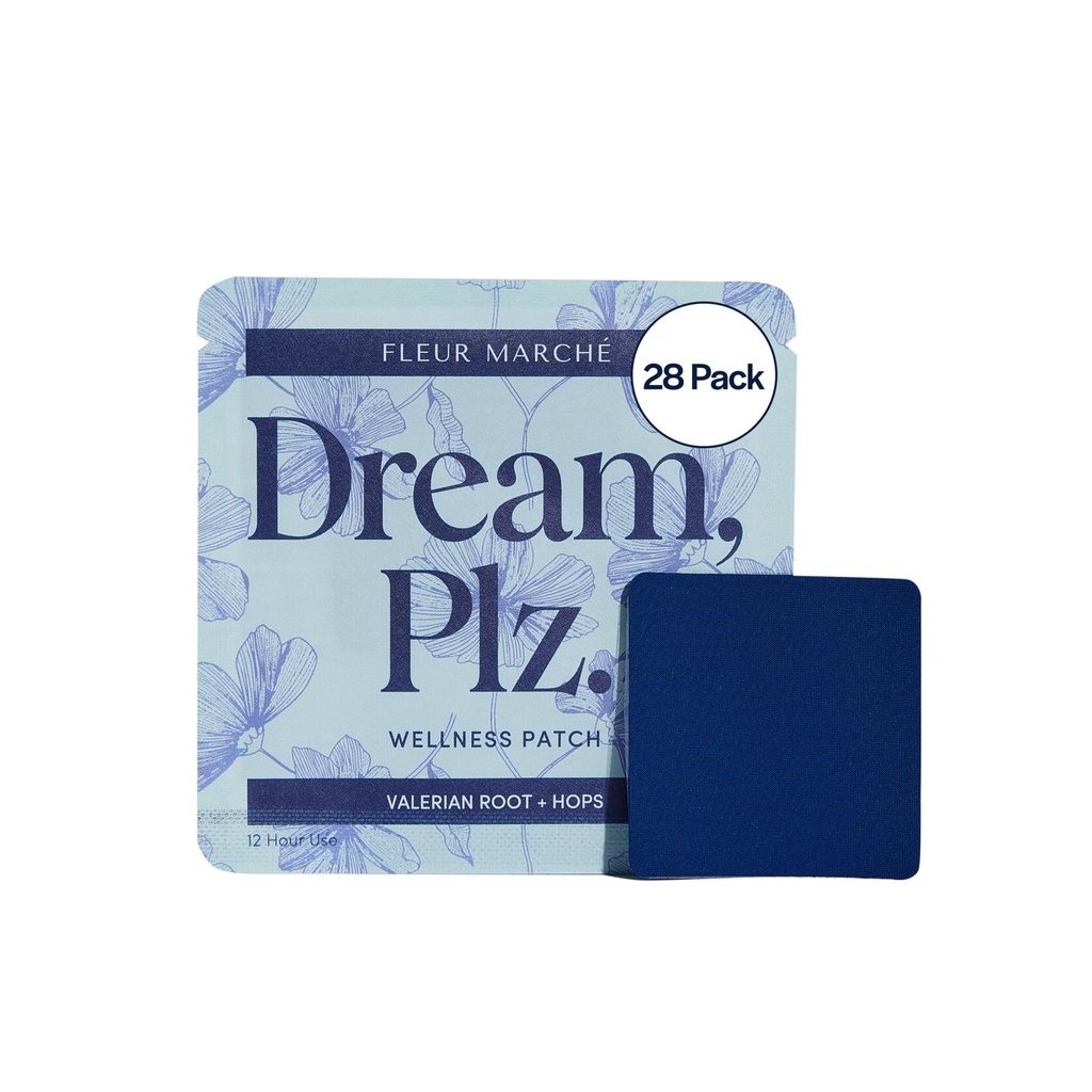 Fleur Marche Dream, Plz Botanical Sleep Patch - Better ZZZ's with Valerian Root, L-Theanine, Lavendel Oil & Hops - Natural Sedative - Highly Bio available - 28 Patches