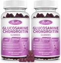 2 Pack Glucosamine Chondroitin Gummies Extra sterkte w/MSM, Vlierbes,Hyaluronzuur-Kauwbare gezamenlijke ondersteuning Supplement voor vrouwen,mannen,volwassenen-Antioxidant Ondersteuning voor gezamenlijke comfort & mobiliteit