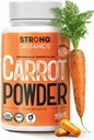 USDA Biologische Wortel Poeder Capsules (120), Groeide in de VS, Eye Support, Beta Caroteen, Vitamine A, Carotenoïden, Antioxidanten,106°F Max, Vegan, Kosher-2 Maanden Levering
