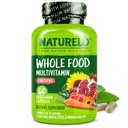 NATURELO Multivitaminen voor tienermeisjes/jongens, 60 capsules, vol voedsel Multivitamine met mineralen, niet-GMO, vegetarisch