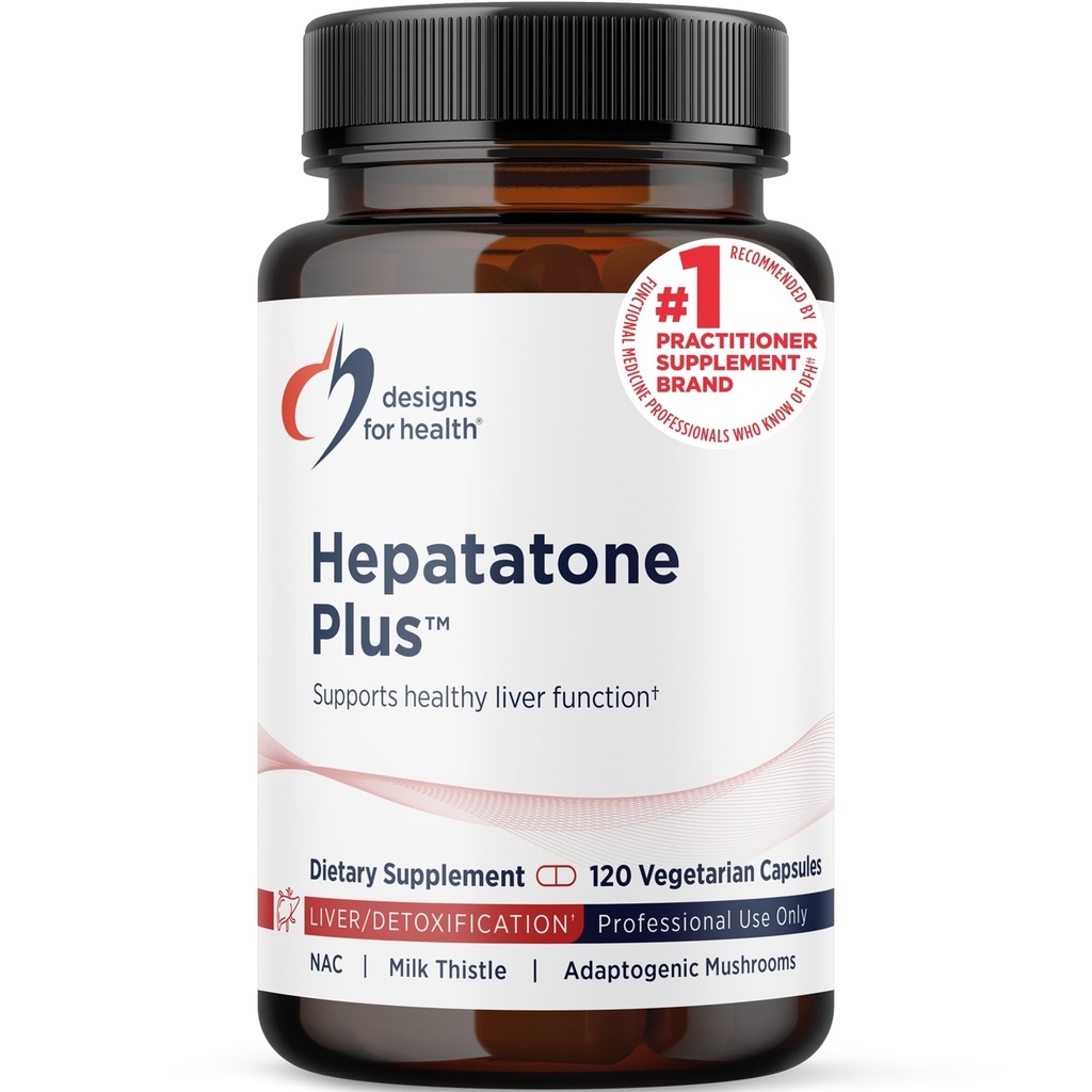 Designs for Health Lever Support Capsules - Hepatone Plus met melkdistel, NAC, Schisandra - Paddestoel Extracten voor Reiniging + Immuun Ondersteuning - Lever Detox Supplement voor mannen + vrouwen (120 capsules)
