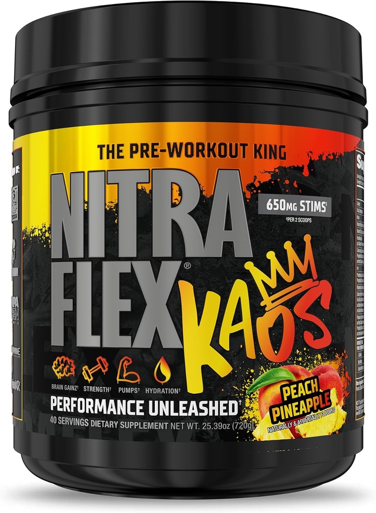 GAT SPORT Nitraflex KAOS Pre-Workout Powder (perzikanas)