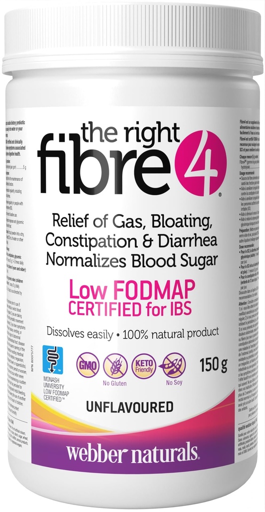 Webber Naturals Fibre 4 Ongearomatiseerd, 150 g Poeder