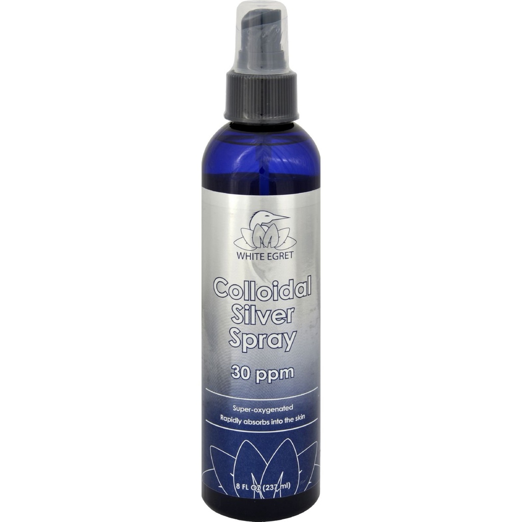 Witte Egret huidverzorging Colloïdale Silver Spray, 8 Ounce