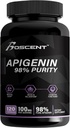 Apigenin Supplement 100mg van kamille Extract 120 Telling - 98% zuiverheid- Apigenin Supplement voor Slaap, Mood, Cognition, Prostaat gezondheid - Uitstekende slaaphulp, Niet-GMO, Geen Fillers - 4-maand levering
