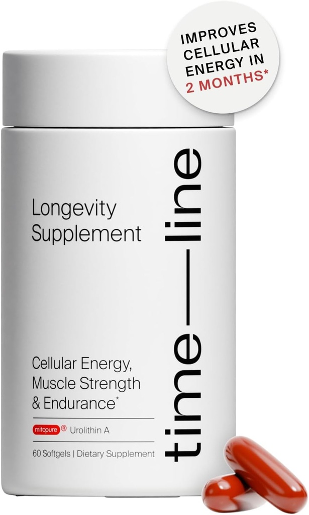 Chronologie Mitopure Urolithin Un supplément - Soutien prouvé cliniquement pour le vieillissement en santé et le renouvellement cellulaire - Mitoceutique pour la force musculaire et la longévité - 60 Softgels