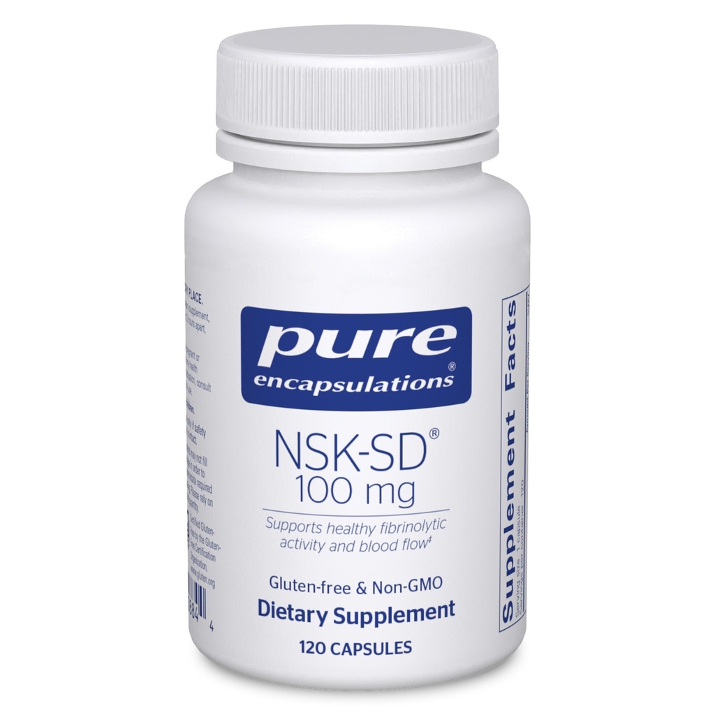 Pure Encapsulations NSK-SD - 100 mg Nattokinase - voor normale bloedcirculatie - Ondersteunt Fibrinolytische activiteit* - Glutenvrije & niet-GMO - 120 capsules