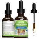 Bien-être animal Thyroïde Support Argent pour chiens - Soutiens Thyroïde équilibré Fonction, Métabolisme sain, Énergie normale, Ashwagandha, Bacopa - Vétérinaire-formulé supplément à base de plantes 2 oz (59 ml)