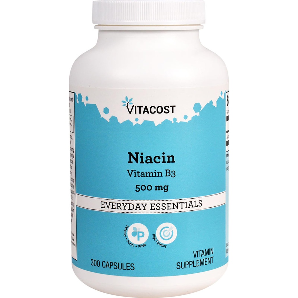 Vitacost Niacin (Vitamine B-3) - 500 mg - 300 capsules