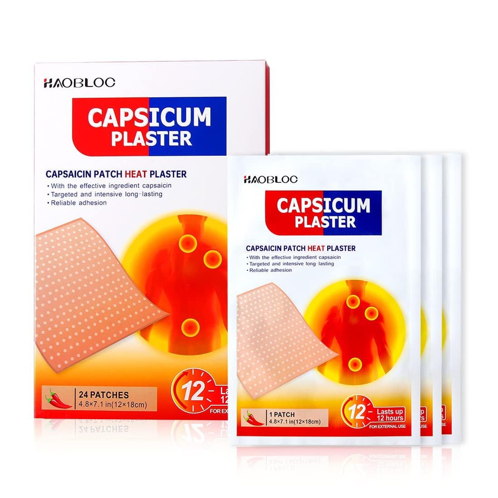 24 Stuks Capsicum Plaster Capsaicin Patch (7,09 * 4,72 in), Poreuze Capsicum Heat Plaster