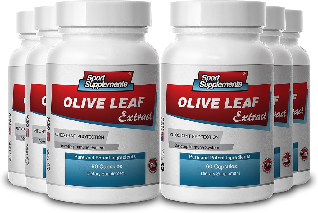 Sport Supplementen Olive Leaf Extract Krachtige Antioxidant, Immune System Health 500mg (6 flessen, 360 capsules)