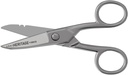 Klein Tools 100CS All-Purpose Precision Scissors, Made in USA, 5.25-Inch Nickel-Plated Snips, Blunt Tip, and Wire Stripping Notches, Multi-Purpose for Professional and Home Usage