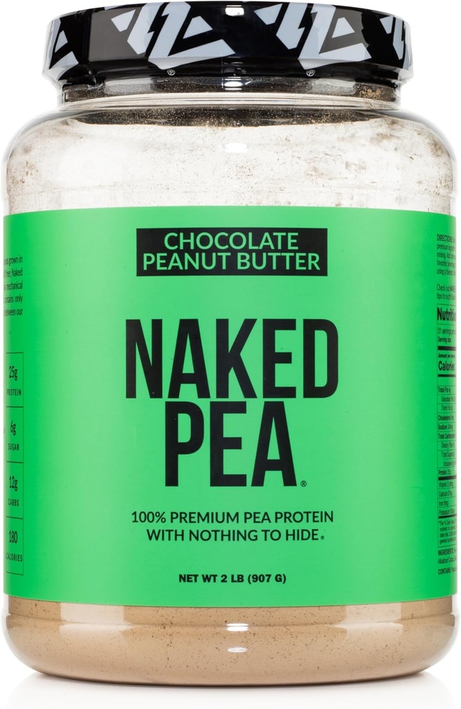 Naked Pea - Chocolade Pindakaas Proteïne van Amerikaanse en Canadese boerderijen, Biologische Cacao, Biologische Kokossuiker - Geen GGO, Geen soja, en Glutenvrij, Hulp Groei en Herstel - 21 Serven