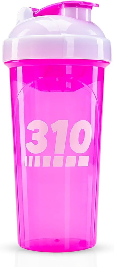 310 Bouteille de mélangeur de protéines de nutrition - Bouteille de mélangeur durable pour les poudres de protéines de remplacement de repas, mélange de citronnade et pré-entraînement - sans BPA et lave-vaisselle coupe mélangeur sans danger - rose
