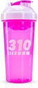 310 Bouteille de mélangeur de protéines de nutrition - Bouteille de mélangeur durable pour les poudres de protéines de remplacement de repas, mélange de citronnade et pré-entraînement - sans BPA et lave-vaisselle coupe mélangeur sans danger - rose