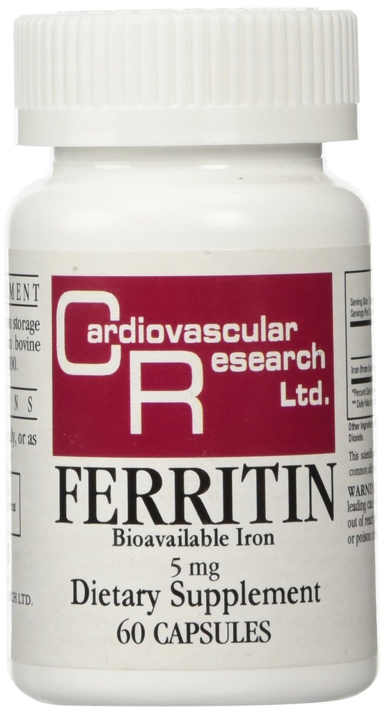 Cardiovasculaire Onderzoek Ferritin Maximale Absorptie IJzer Supplement 1-Pack, 01-Cream,60 Capsules