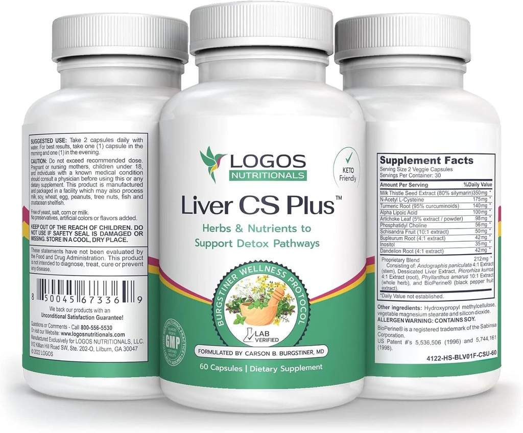 Logos Nutritionals-Liver CS Plus-60 Krachtige lever Detox Formula Veggie Caps-Increasing Glutathion en het verlagen van oxidatieve stress.