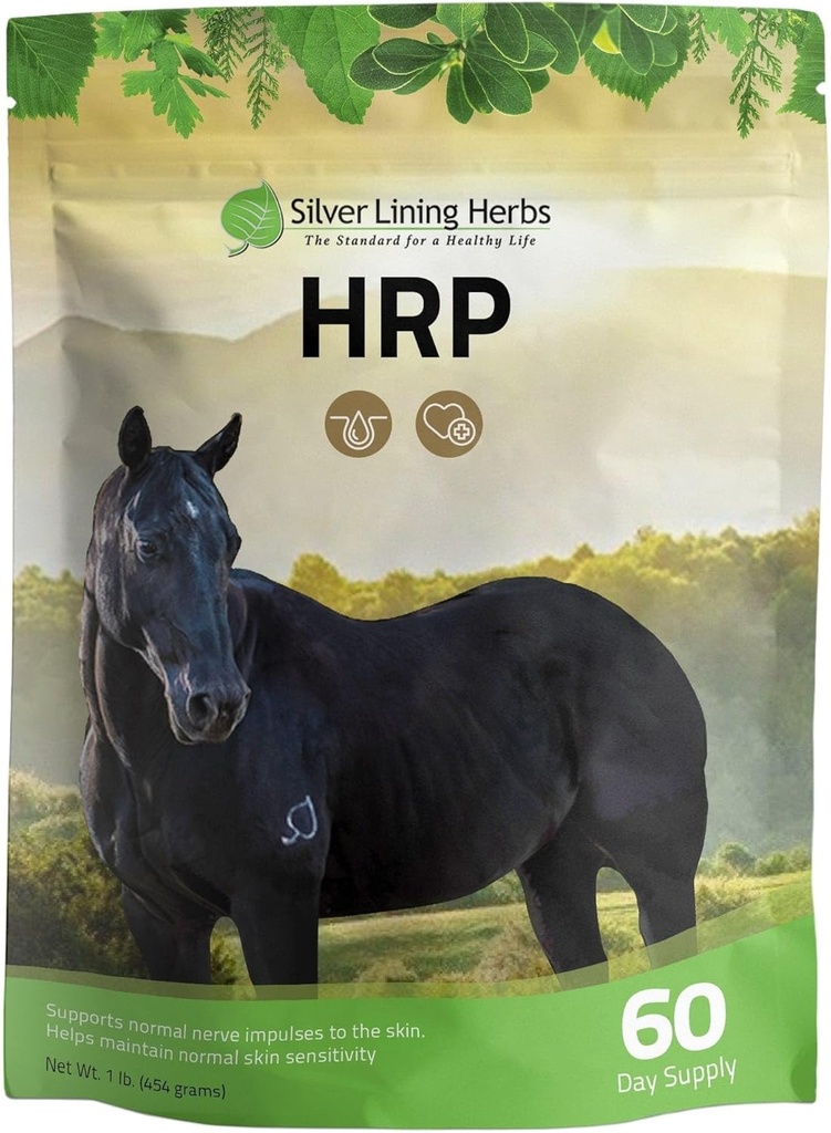 Silver Lining Kruiden HRP - Ondersteunt natuurlijke nerve impuls voor de huid van het paard - bevordert normale huid gevoeligheid - helpt met overactieve zenuwen - kruidensupplement voor paarden - 1 lb zak