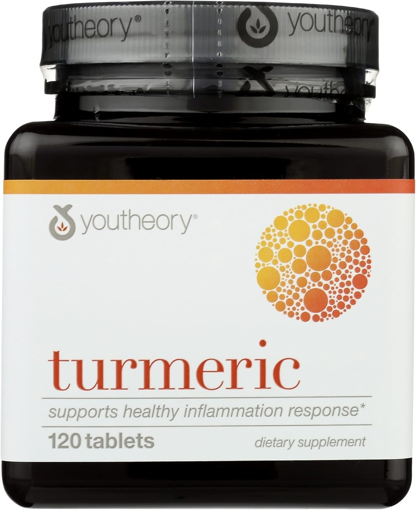 Youtheory Turmeric Advanced Dietary Supplement, Supports Healthy Inflammation Response, 120 Tablets
