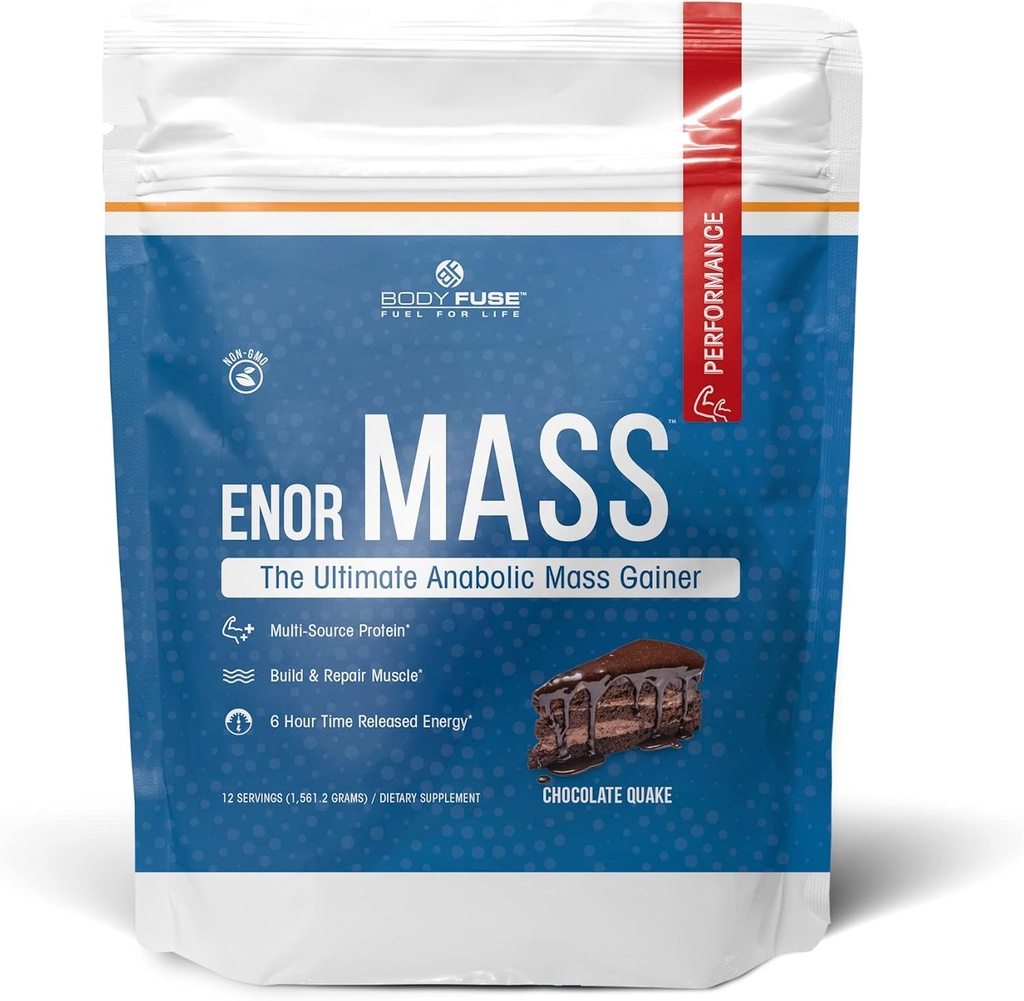 EnorMass Chocolate Quake Weight Gainer & Muscle Builder 500 Cal per Serving