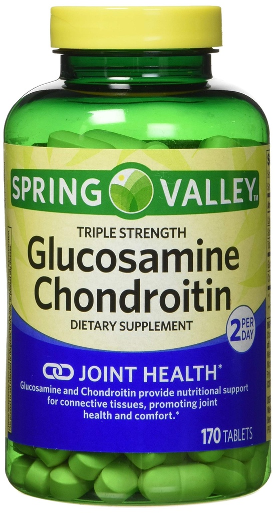 Spring Valley - Glucosamine Chondroitin, Triple Strength, 340 tabletten, Twin Pack