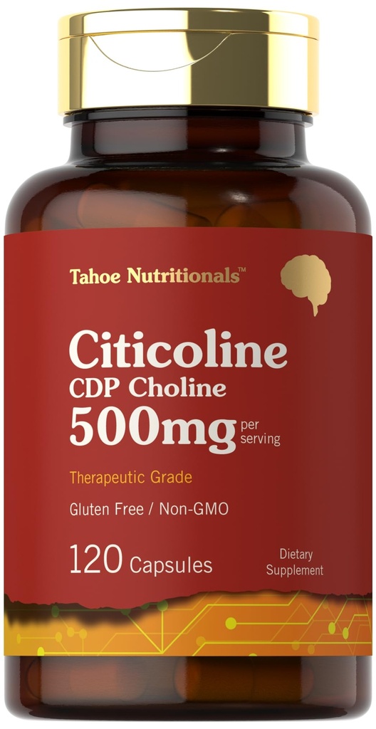 Tahoe Nutritionals Citicoline 500mg.120 Capsules.com Suppléments de choline CDP..