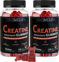 Creatine Monohydraat Gummies 240 for Men & Women- 5g, Sugar-Free Pre-Workout Gummy W/L-Taurine, Betaine Anhydrous, Alpha GPC, Vitamine B12, Kauwbare Gummies for Muscle Strength & Energy Boost (2 Pack)