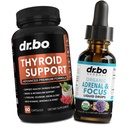 Schildklierondersteuning & adrenal Focus Drops - Thyroid Supplement Complex met L-Tyrosine Selenium Jodium & Organic Adrenal Support Supplementen Focus Liquid Drops - Natuurlijke hersenen en geheugen vermoeidheid aandacht