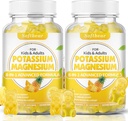 softbear Kalium Gummies voor volwassenen, Sugar-Free Kalium Magnesium Supplement met vitamine B6 CoQ10 voor spierkrampen Vegan Ananas smaak 120 Gummies