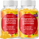 BionerLab Magnésium Glycinate Gommies à mâcher (600mg) pour Enfants et Adultes Femmes Hommes - Complexe végétalien avec calcium Potassium Vitamine D B6 L-Theanine - Sans sucre et sans gluten - Arôme orange