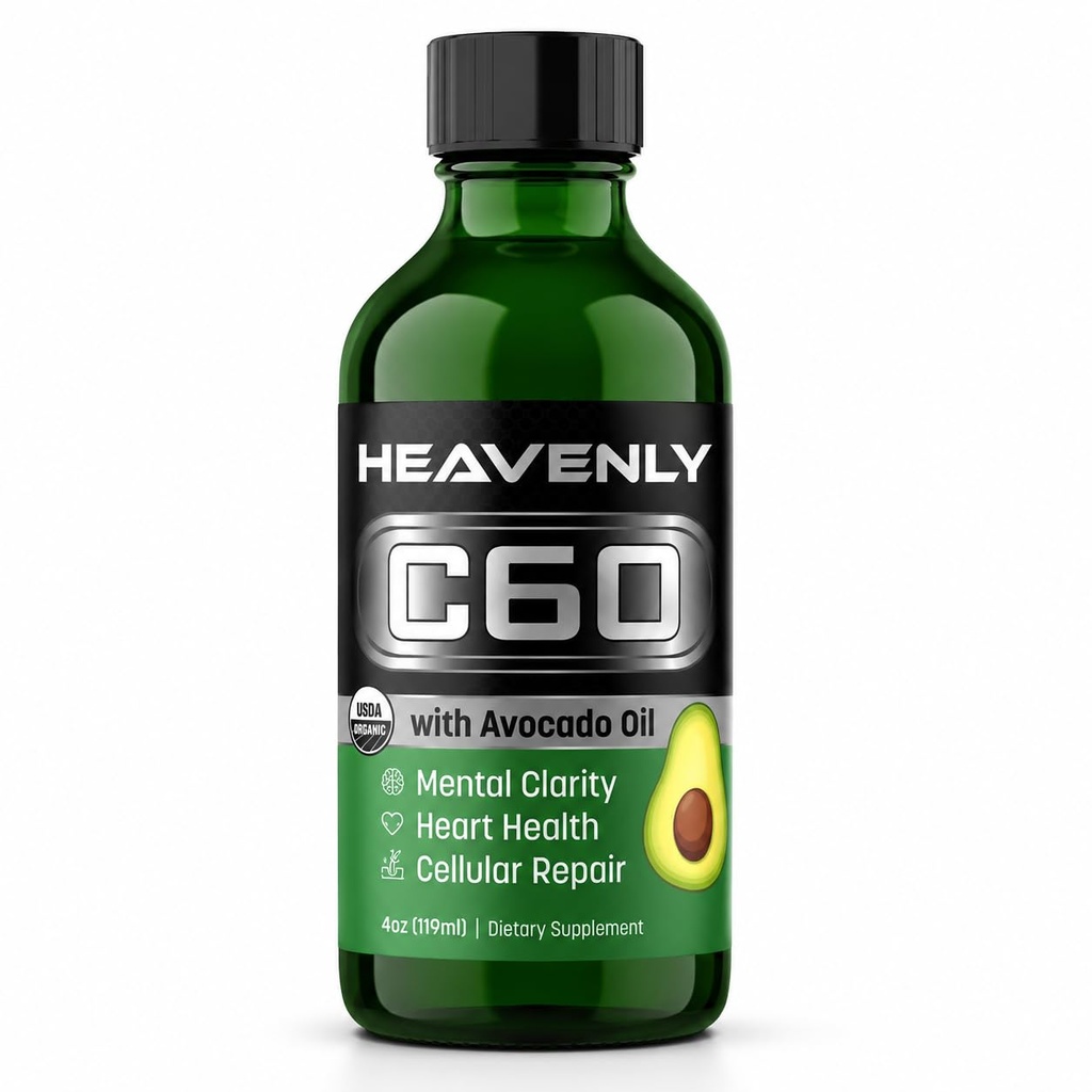 HNP Labs C60 Avocado Oil Cold Pressed Organic - Boost Energy, Mental Clarity, Lent Aging Naturellement et Performance - 99,99% Sublimated C60 USA Made Organic Avocado Oil – GMP Certified for Safety